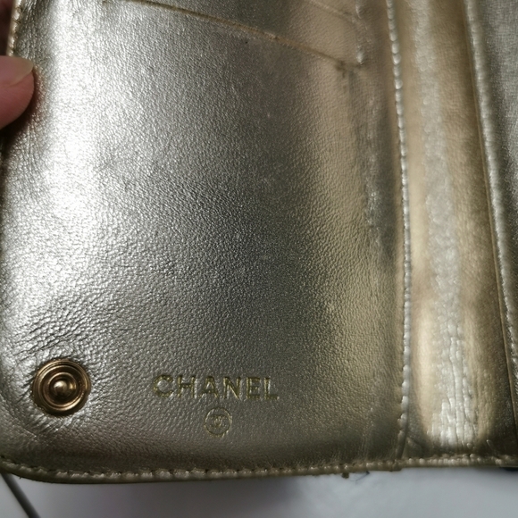 Authentic Chanel Vintage Denim Quilted 2.55 Long Flap Wallet Gold CC Rare Y2K - Picture 8 of 15